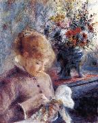 Feune Femme cousant Auguste renoir